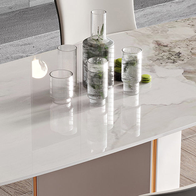 dern 1/2/3/5/7 Pieces Dining Set Sintered Stone Dining Table Set with Leather Chairs Clearhalo 'Dining Room Sets' 'Dining Tables & Seating' 'dining_room_set' 'furn' 'furn_dining_room_set' 'Furniture' 'furniture_dining_room_set' 'Kitchen & Dining Furniture' 'kitchen&dining_furn' 'kitchen' 4537705