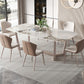 Modern 1/4/5/7 Pieces Dining Set Sintered Stone Dining Table Set 7 Pieces: Table, 6 Chairs Clearhalo 'Dining Room Sets' 'Dining Tables & Seating' 'dining_room_set' 'furn' 'furn_dining_room_set' 'Furniture' 'furniture_dining_room_set' 'Kitchen & Dining Furniture' 'kitchen&dining_furn' 'kitchen' 4537739
