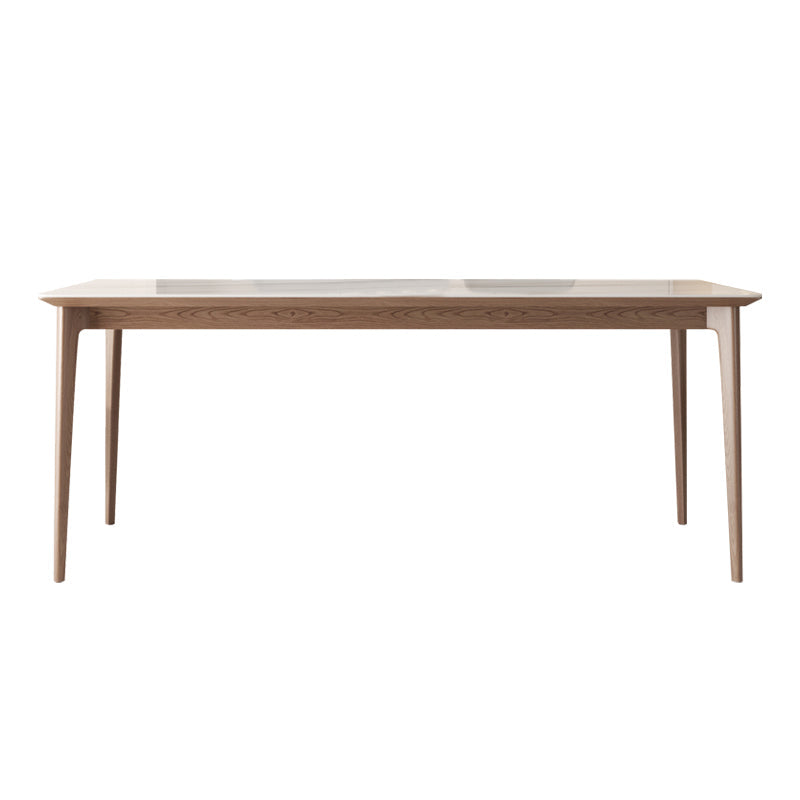 Modern 1/4/5/6/7 Pieces Dining Set Sintered Stone Dining Table Set with Wood Legs for Home White 63"L x 31.5"W Clearhalo 'Dining Room Sets' 'Dining Tables & Seating' 'dining_room_set' 'furn' 'furn_dining_room_set' 'Furniture' 'furniture_dining_room_set' 'Kitchen & Dining Furniture' 'kitchen&dining_furn' 'kitchen' 4537754