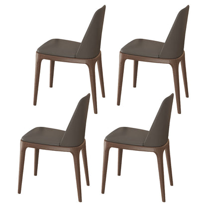 Modern 1/4/5/6/7 Pieces Dining Set Sintered Stone Dining Table Set with Wood Legs for Home 4 Grey Chairs Clearhalo 'Dining Room Sets' 'Dining Tables & Seating' 'dining_room_set' 'furn' 'furn_dining_room_set' 'Furniture' 'furniture_dining_room_set' 'Kitchen & Dining Furniture' 'kitchen&dining_furn' 'kitchen' 4537756