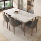 Modern 1/4/5/6/7 Pieces Dining Set Sintered Stone Dining Table Set with Wood Legs for Home 7 Pieces: Table, 6 Chairs Clearhalo 'Dining Room Sets' 'Dining Tables & Seating' 'dining_room_set' 'furn' 'furn_dining_room_set' 'Furniture' 'furniture_dining_room_set' 'Kitchen & Dining Furniture' 'kitchen&dining_furn' 'kitchen' 4537758