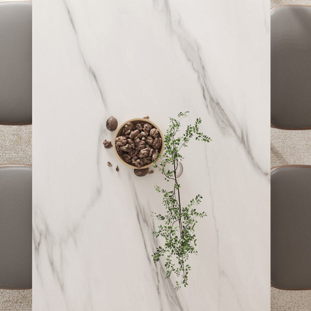 Modern 1/4/5/6/7 Pieces Dining Set Sintered Stone Dining Table Set with Wood Legs for Home Clearhalo 'Dining Room Sets' 'Dining Tables & Seating' 'dining_room_set' 'furn' 'furn_dining_room_set' 'Furniture' 'furniture_dining_room_set' 'Kitchen & Dining Furniture' 'kitchen&dining_furn' 'kitchen' 4537763