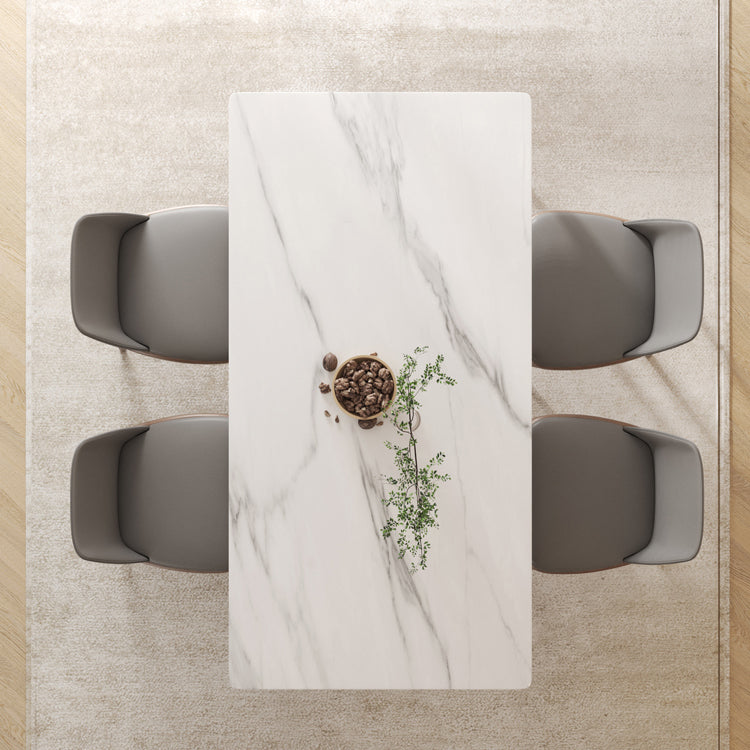 Modern 1/4/5/6/7 Pieces Dining Set Sintered Stone Dining Table Set with Wood Legs for Home Clearhalo 'Dining Room Sets' 'Dining Tables & Seating' 'dining_room_set' 'furn' 'furn_dining_room_set' 'Furniture' 'furniture_dining_room_set' 'Kitchen & Dining Furniture' 'kitchen&dining_furn' 'kitchen' 4537764