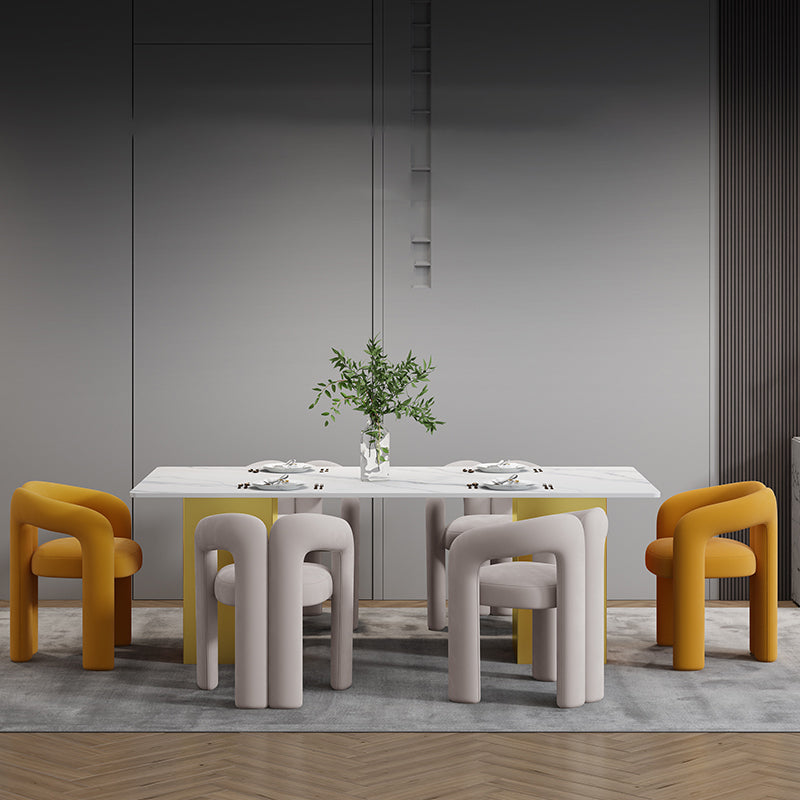 Glam 1/2/5/7 Pieces Dinette Set Sintered Stone Dining Table Sets Clearhalo 'Dining Room Sets' 'Dining Tables & Seating' 'dining_room_set' 'furn' 'furn_dining_room_set' 'Furniture' 'furniture_dining_room_set' 'Kitchen & Dining Furniture' 'kitchen&dining_furn' 'kitchen' 4537775