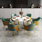 Glam Style 1/2/7 Pieces Dinette Table with Dining Chair Round Shape Dining Table Set Clearhalo 'Dining Room Sets' 'Dining Tables & Seating' 'dining_room_set' 'furn' 'furn_dining_room_set' 'Furniture' 'furniture_dining_room_set' 'Kitchen & Dining Furniture' 'kitchen&dining_furn' 'kitchen' 4537799
