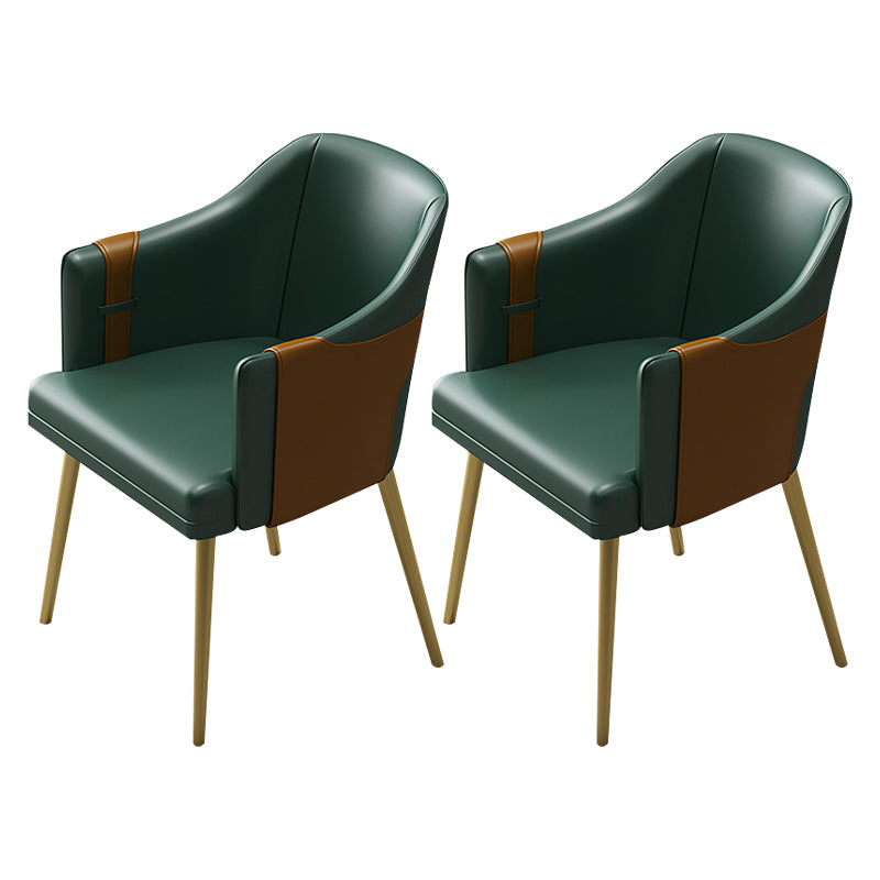 Glam Style 1/2/7 Pieces Dinette Table with Dining Chair Round Shape Dining Table Set 2 Green Chairs Clearhalo 'Dining Room Sets' 'Dining Tables & Seating' 'dining_room_set' 'furn' 'furn_dining_room_set' 'Furniture' 'furniture_dining_room_set' 'Kitchen & Dining Furniture' 'kitchen&dining_furn' 'kitchen' 4537800