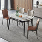 Modern 1/4/5 Pieces Dining Sintered Stone Dining Table Set with Metal Legs for Home Clearhalo 'Dining Room Sets' 'Dining Tables & Seating' 'dining_room_set' 'furn' 'furn_dining_room_set' 'Furniture' 'furniture_dining_room_set' 'Kitchen & Dining Furniture' 'kitchen&dining_furn' 'kitchen' 4537818
