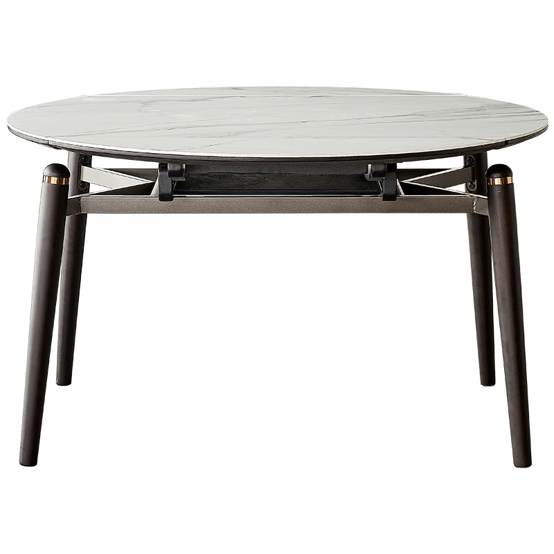 Modern 1/4/5 Pieces Dining Sintered Stone Dining Table Set with Metal Legs for Home White 51"L x 51"W Clearhalo 'Dining Room Sets' 'Dining Tables & Seating' 'dining_room_set' 'furn' 'furn_dining_room_set' 'Furniture' 'furniture_dining_room_set' 'Kitchen & Dining Furniture' 'kitchen&dining_furn' 'kitchen' 4537820