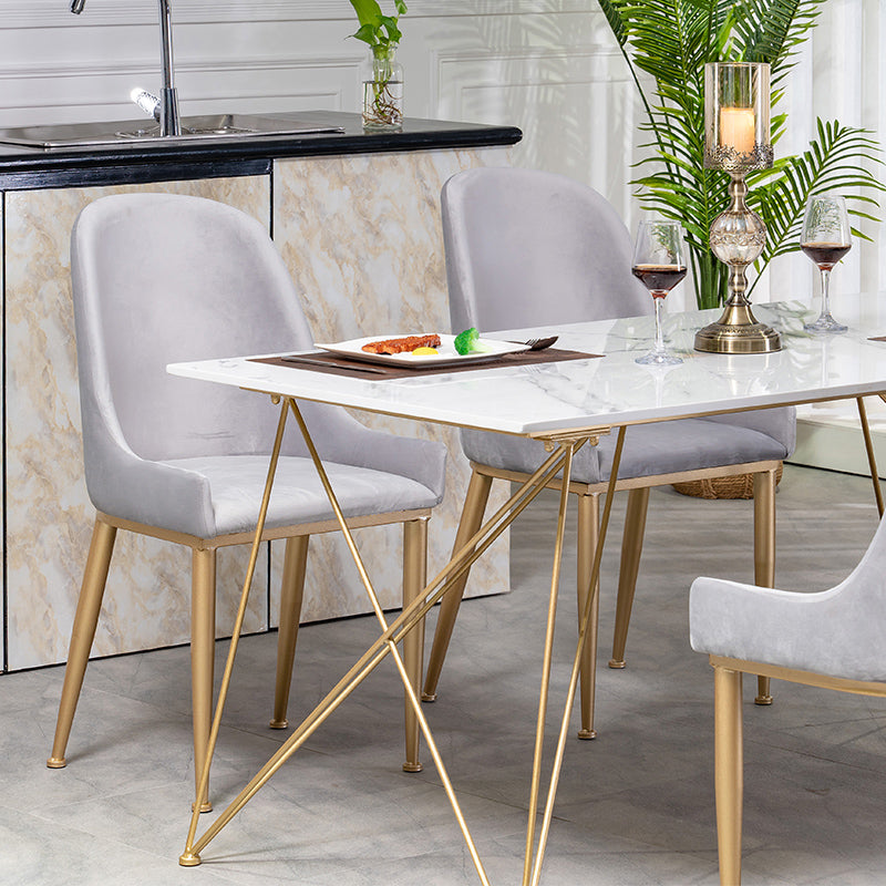 Glam Style 1/2/3/5 Pieces Dining Furniture Set Rectangle Dining Room Table and Chair Set Clearhalo 'Dining Room Sets' 'Dining Tables & Seating' 'dining_room_set' 'furn' 'furn_dining_room_set' 'Furniture' 'furniture_dining_room_set' 'Kitchen & Dining Furniture' 'kitchen&dining_furn' 'kitchen' 4537832