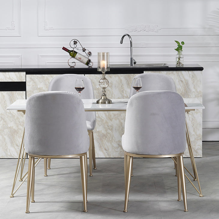 Glam Style 1/2/3/5 Pieces Dining Furniture Set Rectangle Dining Room Table and Chair Set Clearhalo 'Dining Room Sets' 'Dining Tables & Seating' 'dining_room_set' 'furn' 'furn_dining_room_set' 'Furniture' 'furniture_dining_room_set' 'Kitchen & Dining Furniture' 'kitchen&dining_furn' 'kitchen' 4537841