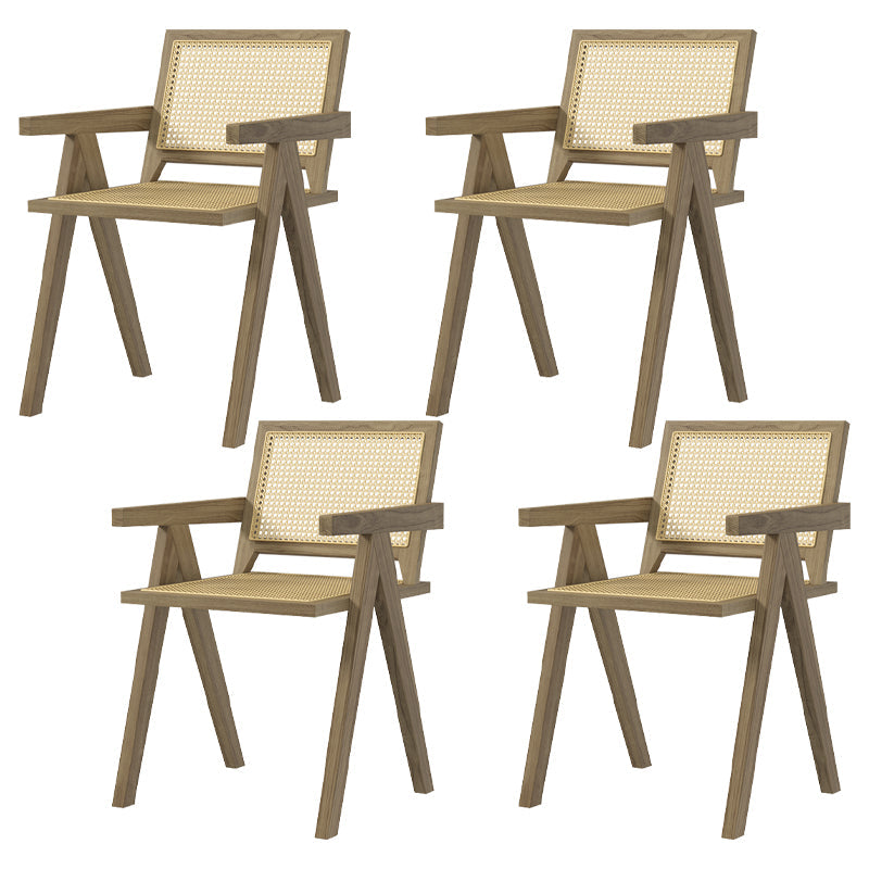 Modern 1/3/4/7 Solid Wood Dining Table Set with Wooden Chairs Dinette Set for Kitchen 4 Walnut Chairs Clearhalo 'Dining Room Sets' 'Dining Tables & Seating' 'dining_room_set' 'furn' 'furn_dining_room_set' 'Furniture' 'furniture_dining_room_set' 'Kitchen & Dining Furniture' 'kitchen&dining_furn' 'kitchen' 4537854