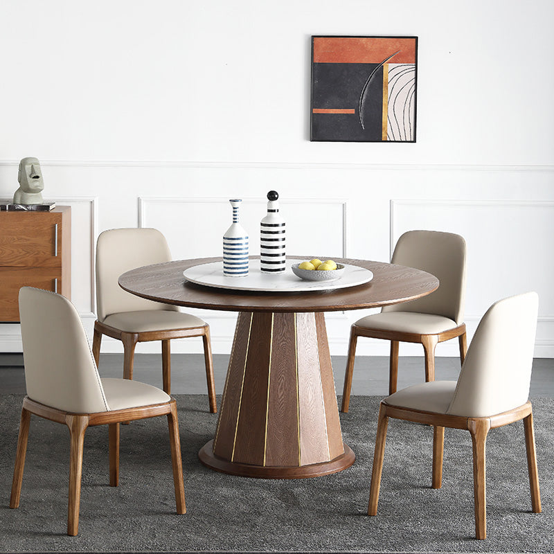 Modern 1/4/5/7 Pieces Dining Set Sintered Stone Dining Table Set with Wooden Legs for Home Clearhalo 'Dining Room Sets' 'Dining Tables & Seating' 'dining_room_set' 'furn' 'furn_dining_room_set' 'Furniture' 'furniture_dining_room_set' 'Kitchen & Dining Furniture' 'kitchen&dining_furn' 'kitchen' 4537886