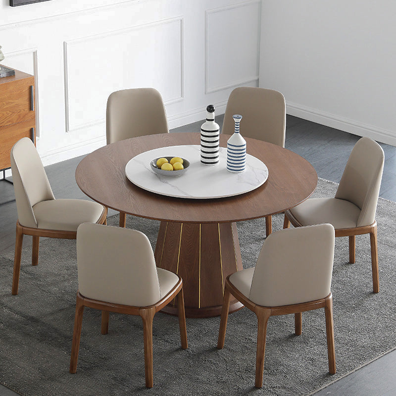 Modern 1/4/5/7 Pieces Dining Set Sintered Stone Dining Table Set with Wooden Legs for Home Clearhalo 'Dining Room Sets' 'Dining Tables & Seating' 'dining_room_set' 'furn' 'furn_dining_room_set' 'Furniture' 'furniture_dining_room_set' 'Kitchen & Dining Furniture' 'kitchen&dining_furn' 'kitchen' 4537889