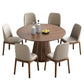Modern 1/4/5/7 Pieces Dining Set Sintered Stone Dining Table Set with Wooden Legs for Home 7 Pieces: Brown Table, 6 Chairs Clearhalo 'Dining Room Sets' 'Dining Tables & Seating' 'dining_room_set' 'furn' 'furn_dining_room_set' 'Furniture' 'furniture_dining_room_set' 'Kitchen & Dining Furniture' 'kitchen&dining_furn' 'kitchen' 4537890