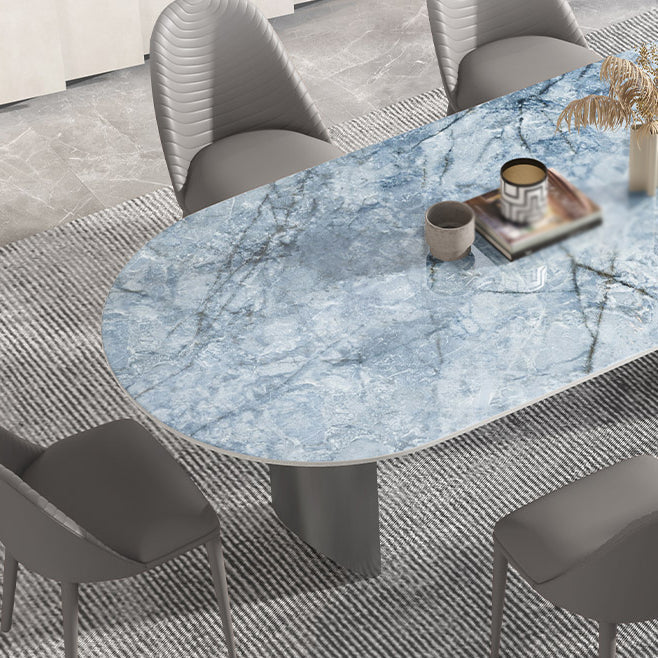 Contemporary 1/3/4/5/7 Pieces Dining Set Oval Shape Dining Room Table Set Clearhalo 'Dining Room Sets' 'Dining Tables & Seating' 'dining_room_set' 'furn' 'furn_dining_room_set' 'Furniture' 'furniture_dining_room_set' 'Kitchen & Dining Furniture' 'kitchen&dining_furn' 'kitchen' 4537914