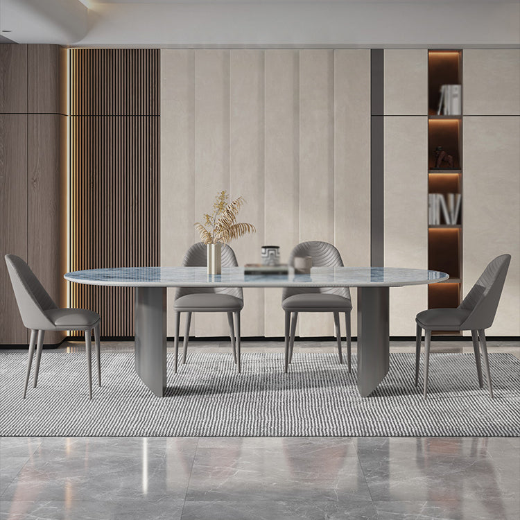 Contemporary 1/3/4/5/7 Pieces Dining Set Oval Shape Dining Room Table Set Clearhalo 'Dining Room Sets' 'Dining Tables & Seating' 'dining_room_set' 'furn' 'furn_dining_room_set' 'Furniture' 'furniture_dining_room_set' 'Kitchen & Dining Furniture' 'kitchen&dining_furn' 'kitchen' 4537916