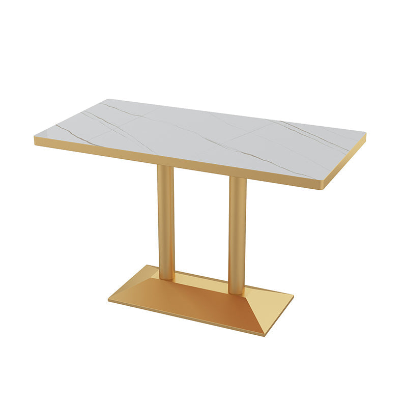 Glam Style 1/2/3/5 Pieces Dining Table Set Metal Dining Room Furniture Set White 47.2"L x 23.6"W Clearhalo 'Dining Room Sets' 'Dining Tables & Seating' 'dining_room_set' 'furn' 'furn_dining_room_set' 'Furniture' 'furniture_dining_room_set' 'Kitchen & Dining Furniture' 'kitchen&dining_furn' 'kitchen' 4537926