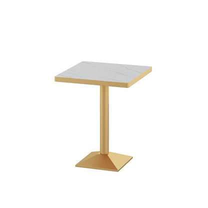 Glam Style 1/2/3/5 Pieces Dining Table Set Metal Dining Room Furniture Set White 24"L x 24"W Clearhalo 'Dining Room Sets' 'Dining Tables & Seating' 'dining_room_set' 'furn' 'furn_dining_room_set' 'Furniture' 'furniture_dining_room_set' 'Kitchen & Dining Furniture' 'kitchen&dining_furn' 'kitchen' 4537930