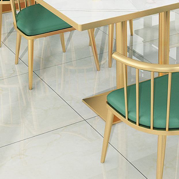 Glam Style 1/2/3/5 Pieces Dining Table Set Metal Dining Room Furniture Set Clearhalo 'Dining Room Sets' 'Dining Tables & Seating' 'dining_room_set' 'furn' 'furn_dining_room_set' 'Furniture' 'furniture_dining_room_set' 'Kitchen & Dining Furniture' 'kitchen&dining_furn' 'kitchen' 4537937