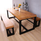 Industrial Style 1/2/3/4 Pieces Dinette Set Solid Wood Table and Bench Set Clearhalo 'Dining Room Sets' 'Dining Tables & Seating' 'dining_room_set' 'furn' 'furn_dining_room_set' 'Furniture' 'furniture_dining_room_set' 'Kitchen & Dining Furniture' 'kitchen&dining_furn' 'kitchen' 4537944