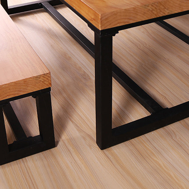 Industrial Style 1/2/3/4 Pieces Dinette Set Solid Wood Table and Bench Set Clearhalo 'Dining Room Sets' 'Dining Tables & Seating' 'dining_room_set' 'furn' 'furn_dining_room_set' 'Furniture' 'furniture_dining_room_set' 'Kitchen & Dining Furniture' 'kitchen&dining_furn' 'kitchen' 4537954