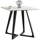 Double Pedestal Stone Table Industrial Style Dining Room Table for Indoor Square 27.6"L x 27.6"W x 29.5"H Without Chairs Clearhalo ' dining_table' 'Dining Tables & Seating' 'Dining Tables' 'furn' 'furn_dining_table' 'Furniture' 'furniture_dining_table' 'Kitchen & Dining Furniture' 'kitchen&dining_furn' 'kitchen' 'kitchen_dining_table' 4537973
