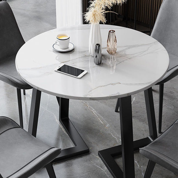 Double Pedestal Stone Table Industrial Style Dining Room Table for Indoor Clearhalo ' dining_table' 'Dining Tables & Seating' 'Dining Tables' 'furn' 'furn_dining_table' 'Furniture' 'furniture_dining_table' 'Kitchen & Dining Furniture' 'kitchen&dining_furn' 'kitchen' 'kitchen_dining_table' 4537976