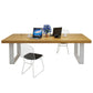 Metal Industrial Rectangle Dining Table Pine Solid Wood Top Table with Sled Base Clearhalo ' dining_table' 'Dining Tables & Seating' 'Dining Tables' 'furn' 'furn_dining_table' 'Furniture' 'furniture_dining_table' 'Kitchen & Dining Furniture' 'kitchen&dining_furn' 'kitchen' 'kitchen_dining_table' 4537995