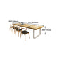 Metal Industrial Rectangle Dining Table Pine Solid Wood Top Table with Sled Base Clearhalo ' dining_table' 'Dining Tables & Seating' 'Dining Tables' 'furn' 'furn_dining_table' 'Furniture' 'furniture_dining_table' 'Kitchen & Dining Furniture' 'kitchen&dining_furn' 'kitchen' 'kitchen_dining_table' 4538003