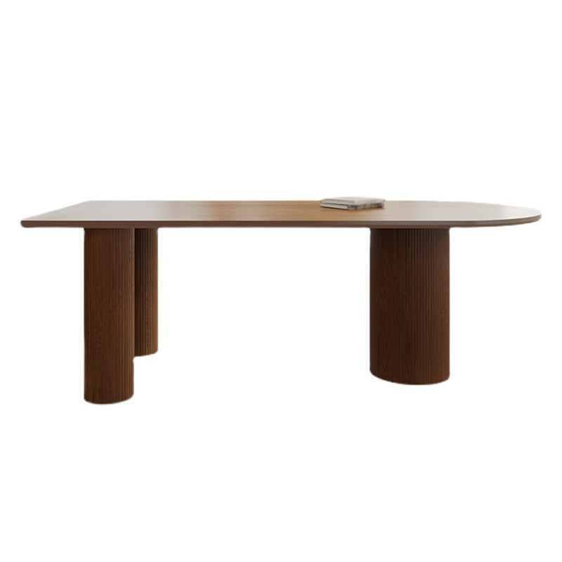 Modern Style Dining Table Solid Wood Dining Table with 3 Legs for Kitchen Brown 47.2"L x 23.6"W x 29.5"H Without Chairs Clearhalo ' dining_table' 'Dining Tables & Seating' 'Dining Tables' 'furn' 'furn_dining_table' 'Furniture' 'furniture_dining_table' 'Kitchen & Dining Furniture' 'kitchen&dining_furn' 'kitchen' 'kitchen_dining_table' 4538010
