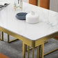 Metal Traditional Luxury Rectangle Indoor Table Marble Top Table with 4 Legs Clearhalo ' dining_table' 'Dining Tables & Seating' 'Dining Tables' 'furn' 'furn_dining_table' 'Furniture' 'furniture_dining_table' 'Kitchen & Dining Furniture' 'kitchen&dining_furn' 'kitchen' 'kitchen_dining_table' 4538026