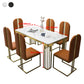 Metal Traditional Luxury Rectangle Indoor Table Marble Top Table with 4 Legs Clearhalo ' dining_table' 'Dining Tables & Seating' 'Dining Tables' 'furn' 'furn_dining_table' 'Furniture' 'furniture_dining_table' 'Kitchen & Dining Furniture' 'kitchen&dining_furn' 'kitchen' 'kitchen_dining_table' 4538030