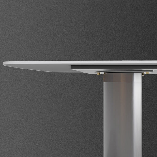 Modern Rectangle Dining Table Stone Top Table with Stainless Steel Sled Base Clearhalo ' dining_table' 'Dining Tables & Seating' 'Dining Tables' 'furn' 'furn_dining_table' 'Furniture' 'furniture_dining_table' 'Kitchen & Dining Furniture' 'kitchen&dining_furn' 'kitchen' 'kitchen_dining_table' 4538049