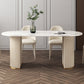 Traditional Luxury Dining Table Oval Double Pedestal Dining Site Table for Dining Room Beige 78.7"L x 31.5"W x 29.5"H Without Chairs Clearhalo ' dining_table' 'Dining Tables & Seating' 'Dining Tables' 'furn' 'furn_dining_table' 'Furniture' 'furniture_dining_table' 'Kitchen & Dining Furniture' 'kitchen&dining_furn' 'kitchen' 'kitchen_dining_table' 4538093