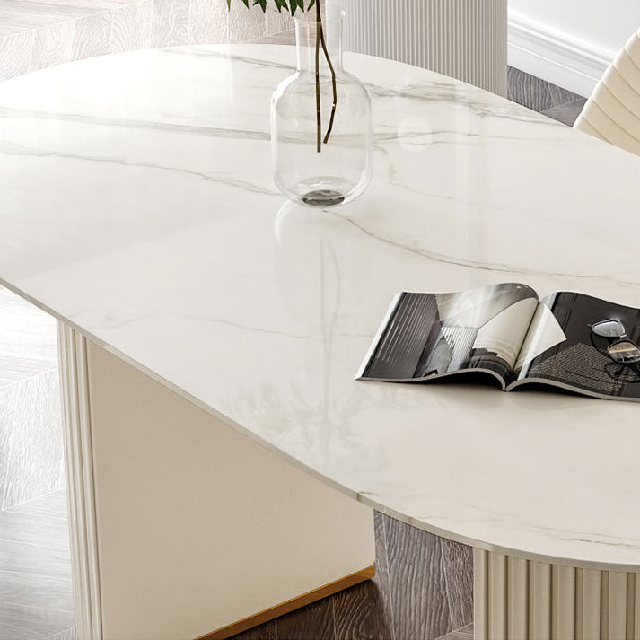 Traditional Luxury Dining Table Oval Double Pedestal Dining Site Table for Dining Room Clearhalo ' dining_table' 'Dining Tables & Seating' 'Dining Tables' 'furn' 'furn_dining_table' 'Furniture' 'furniture_dining_table' 'Kitchen & Dining Furniture' 'kitchen&dining_furn' 'kitchen' 'kitchen_dining_table' 4538096