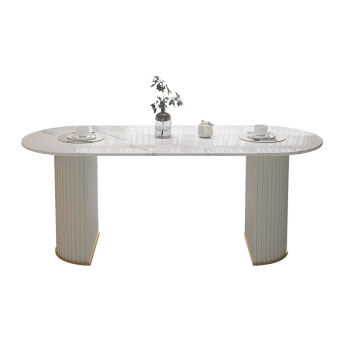 Traditional Luxury Dining Table Oval Double Pedestal Dining Site Table for Dining Room Clearhalo ' dining_table' 'Dining Tables & Seating' 'Dining Tables' 'furn' 'furn_dining_table' 'Furniture' 'furniture_dining_table' 'Kitchen & Dining Furniture' 'kitchen&dining_furn' 'kitchen' 'kitchen_dining_table' 4538099