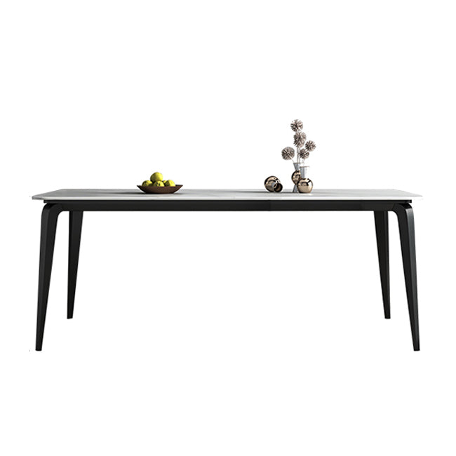 Sintered Stone Top Table for Restaurant Industrial Dining Table with 4 Legs White Without Chairs Clearhalo ' dining_table' 'Dining Tables & Seating' 'Dining Tables' 'furn' 'furn_dining_table' 'Furniture' 'furniture_dining_table' 'Kitchen & Dining Furniture' 'kitchen&dining_furn' 'kitchen' 'kitchen_dining_table' 4538131