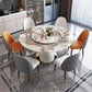 Traditional Luxury Round Dining Table Pedestal Dining Room Collection with Turntable Pandora Gold Without Chairs Clearhalo ' dining_table' 'Dining Tables & Seating' 'Dining Tables' 'furn' 'furn_dining_table' 'Furniture' 'furniture_dining_table' 'Kitchen & Dining Furniture' 'kitchen&dining_furn' 'kitchen' 'kitchen_dining_table' 4538155