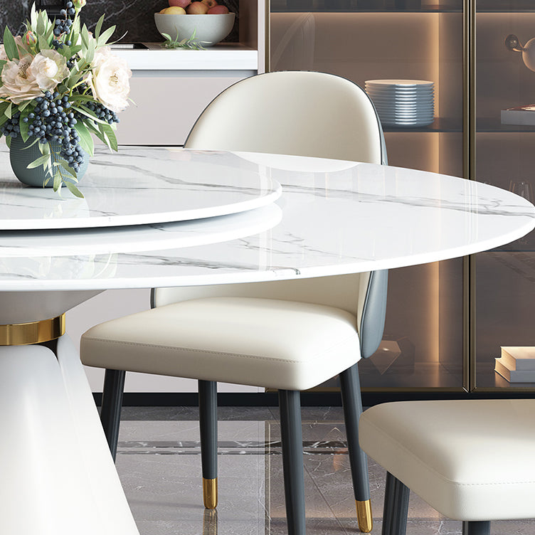 Traditional Luxury Round Dining Table Pedestal Dining Room Collection with Turntable Clearhalo ' dining_table' 'Dining Tables & Seating' 'Dining Tables' 'furn' 'furn_dining_table' 'Furniture' 'furniture_dining_table' 'Kitchen & Dining Furniture' 'kitchen&dining_furn' 'kitchen' 'kitchen_dining_table' 4538159