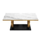 Rectangle Trestle Base Luxury Table Fixed Table with Marble Top White Without Chairs Clearhalo ' dining_table' 'Dining Tables & Seating' 'Dining Tables' 'furn' 'furn_dining_table' 'Furniture' 'furniture_dining_table' 'Kitchen & Dining Furniture' 'kitchen&dining_furn' 'kitchen' 'kitchen_dining_table' 4538172