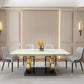 Rectangle Trestle Base Luxury Table Fixed Table with Marble Top Clearhalo ' dining_table' 'Dining Tables & Seating' 'Dining Tables' 'furn' 'furn_dining_table' 'Furniture' 'furniture_dining_table' 'Kitchen & Dining Furniture' 'kitchen&dining_furn' 'kitchen' 'kitchen_dining_table' 4538178