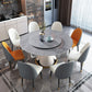 Round Stone Dining Site Table Traditional Luxury Table with Turntable Gray Without Chairs Clearhalo ' dining_table' 'Dining Tables & Seating' 'Dining Tables' 'furn' 'furn_dining_table' 'Furniture' 'furniture_dining_table' 'Kitchen & Dining Furniture' 'kitchen&dining_furn' 'kitchen' 'kitchen_dining_table' 4538203