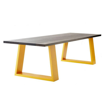 Solid Wood Top Dining Table Rectangle Pine Wood Dining Table with Sled Base Black Without Chairs Clearhalo ' dining_table' 'Dining Tables & Seating' 'Dining Tables' 'furn' 'furn_dining_table' 'Furniture' 'furniture_dining_table' 'Kitchen & Dining Furniture' 'kitchen&dining_furn' 'kitchen' 'kitchen_dining_table' 4538222