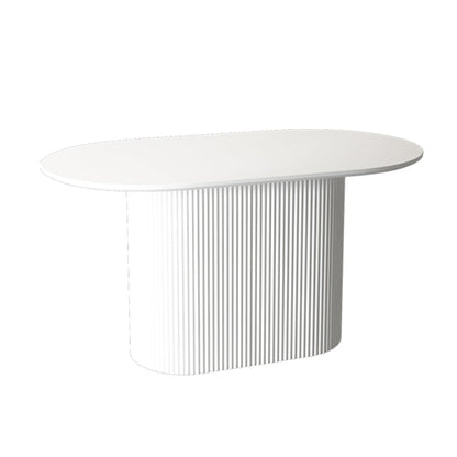 Pedestal Base Furniture Simplicity Style Oval Dining Room Collection for Home White Without Chairs Clearhalo ' dining_table' 'Dining Tables & Seating' 'Dining Tables' 'furn' 'furn_dining_table' 'Furniture' 'furniture_dining_table' 'Kitchen & Dining Furniture' 'kitchen&dining_furn' 'kitchen' 'kitchen_dining_table' 4538238