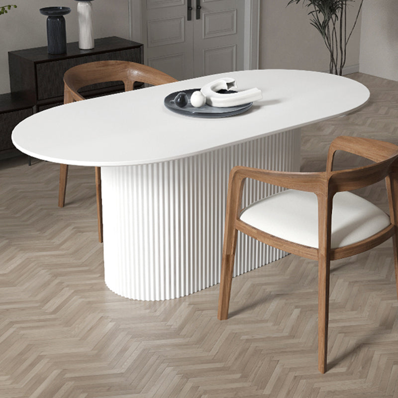 Pedestal Base Furniture Simplicity Style Oval Dining Room Collection for Home Clearhalo ' dining_table' 'Dining Tables & Seating' 'Dining Tables' 'furn' 'furn_dining_table' 'Furniture' 'furniture_dining_table' 'Kitchen & Dining Furniture' 'kitchen&dining_furn' 'kitchen' 'kitchen_dining_table' 4538245