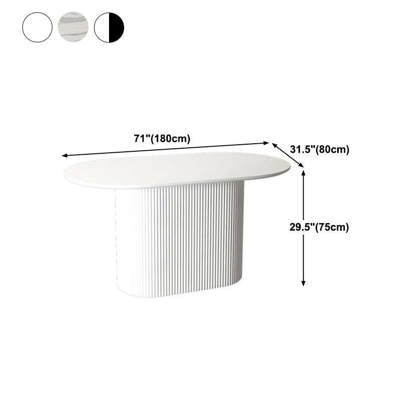 Pedestal Base Furniture Simplicity Style Oval Dining Room Collection for Home Clearhalo ' dining_table' 'Dining Tables & Seating' 'Dining Tables' 'furn' 'furn_dining_table' 'Furniture' 'furniture_dining_table' 'Kitchen & Dining Furniture' 'kitchen&dining_furn' 'kitchen' 'kitchen_dining_table' 4538247