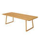 Rectangle Double Pedestal Industrial Table Fixed Table of Solid Wood Natural Without Chairs Clearhalo ' dining_table' 'Dining Tables & Seating' 'Dining Tables' 'furn' 'furn_dining_table' 'Furniture' 'furniture_dining_table' 'Kitchen & Dining Furniture' 'kitchen&dining_furn' 'kitchen' 'kitchen_dining_table' 4538254