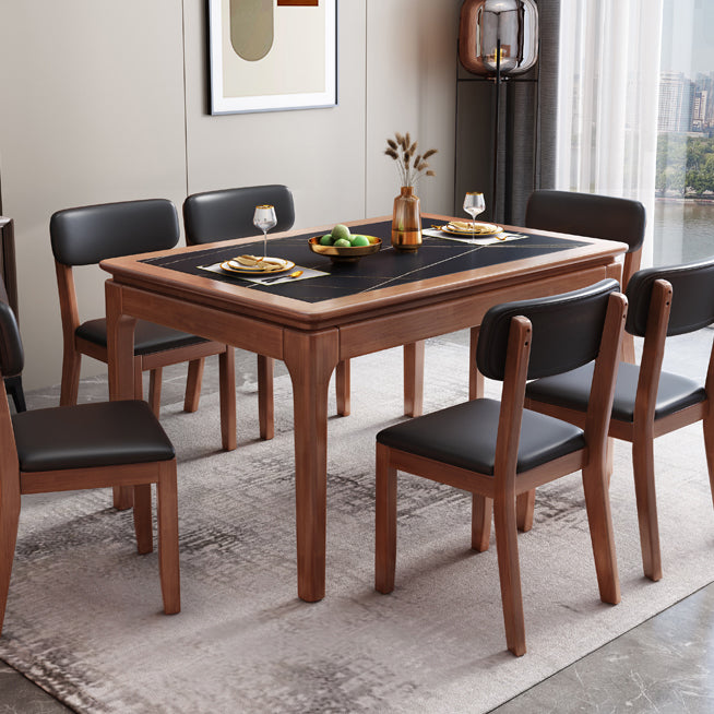 Rectangle 4-foot Dining Room Collection Midcentury Style Dining Table for Home Slate Brown Clearhalo ' dining_table' 'Dining Tables & Seating' 'Dining Tables' 'furn' 'furn_dining_table' 'Furniture' 'furniture_dining_table' 'Kitchen & Dining Furniture' 'kitchen&dining_furn' 'kitchen' 'kitchen_dining_table' 4538268