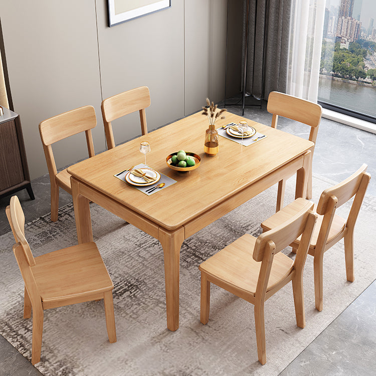 Rectangle 4-foot Dining Room Collection Midcentury Style Dining Table for Home Wood Natural 55.1"L x 31.5"W x 29.5"H Clearhalo ' dining_table' 'Dining Tables & Seating' 'Dining Tables' 'furn' 'furn_dining_table' 'Furniture' 'furniture_dining_table' 'Kitchen & Dining Furniture' 'kitchen&dining_furn' 'kitchen' 'kitchen_dining_table' 4538272