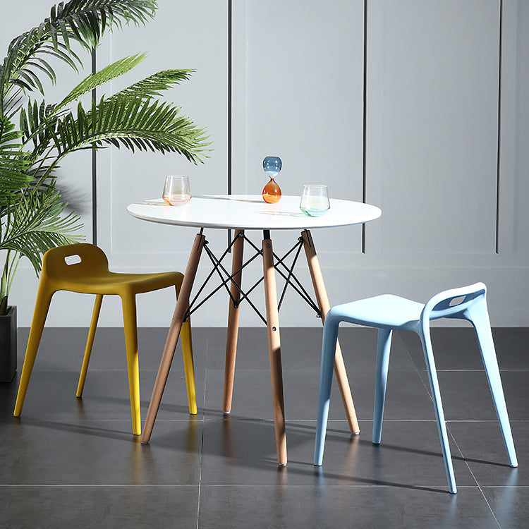 Wood Contemporary Round Dining Table Manufactured Wood Top Table for Dining Room White 35.4"L x 35.4"W x 28.7"H Without Chairs Clearhalo ' dining_table' 'Dining Tables & Seating' 'Dining Tables' 'furn' 'furn_dining_table' 'Furniture' 'furniture_dining_table' 'Kitchen & Dining Furniture' 'kitchen&dining_furn' 'kitchen' 'kitchen_dining_table' 4538285